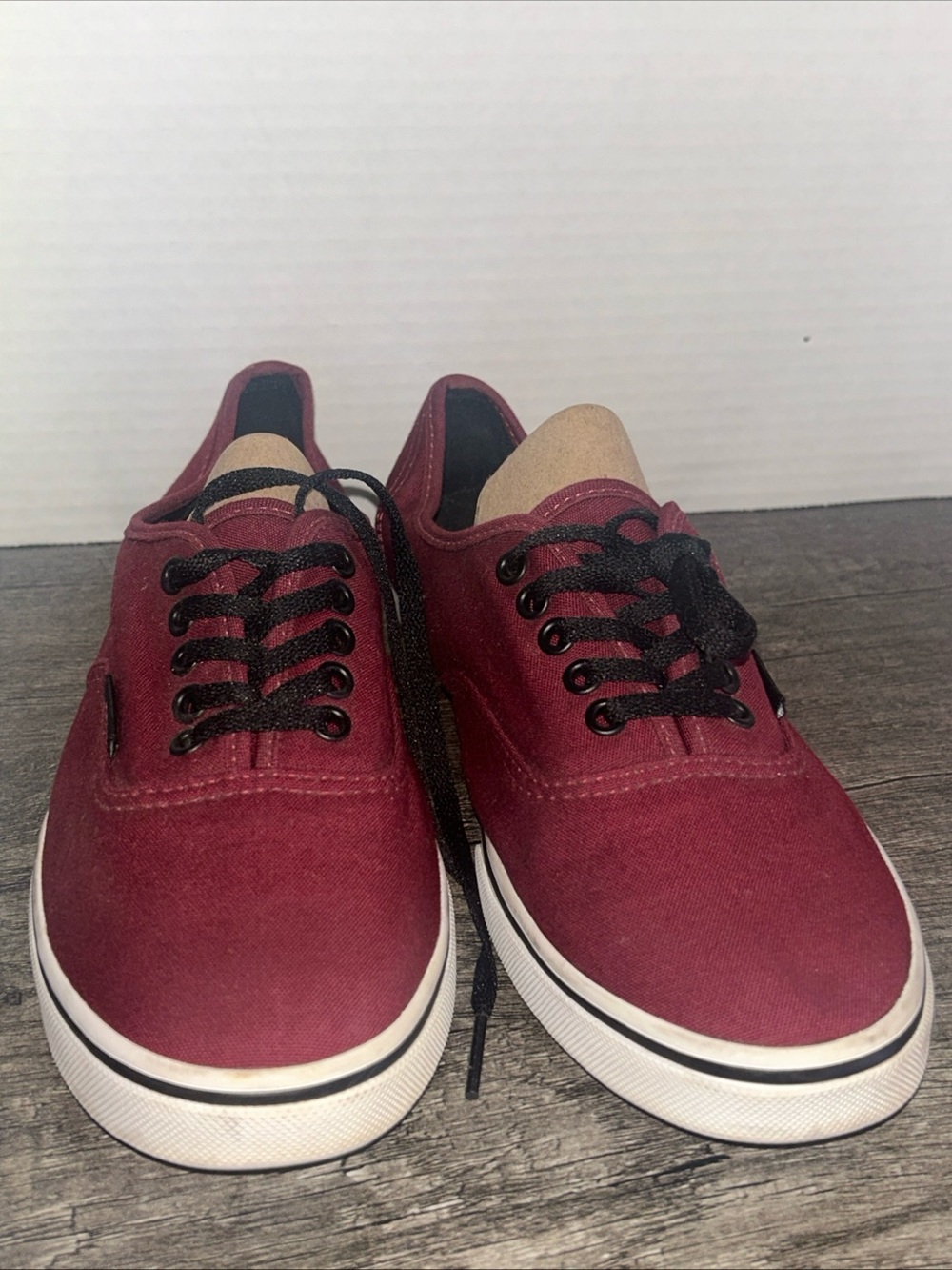 VANS Authentic Port Royale/Black Skate Shoes Maroon Red Womens Size US 7.5